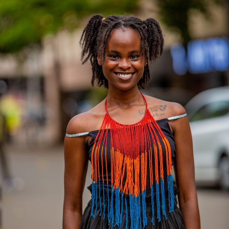 Tai Multicoloured Long Fringe Beaded Necklace