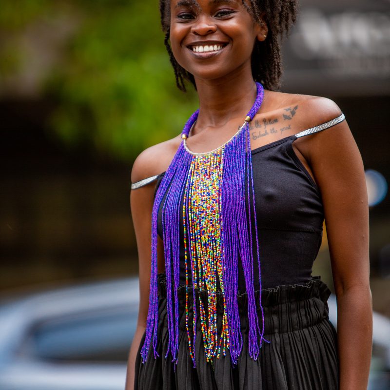 Sidai Long Fringe Beaded Necklace